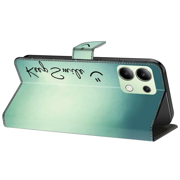 For Xiaomi Redmi Note 13 4G Leather Case Printed Pattern Wallet Stand Phone Cover