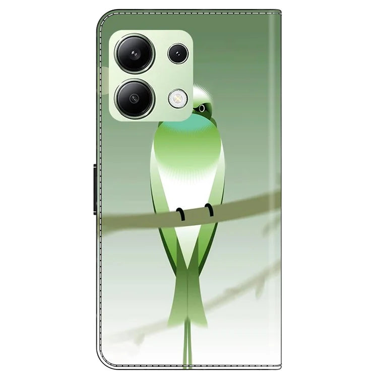 For Xiaomi Redmi Note 13 4G Leather Case Printed Pattern Wallet Stand Phone Cover