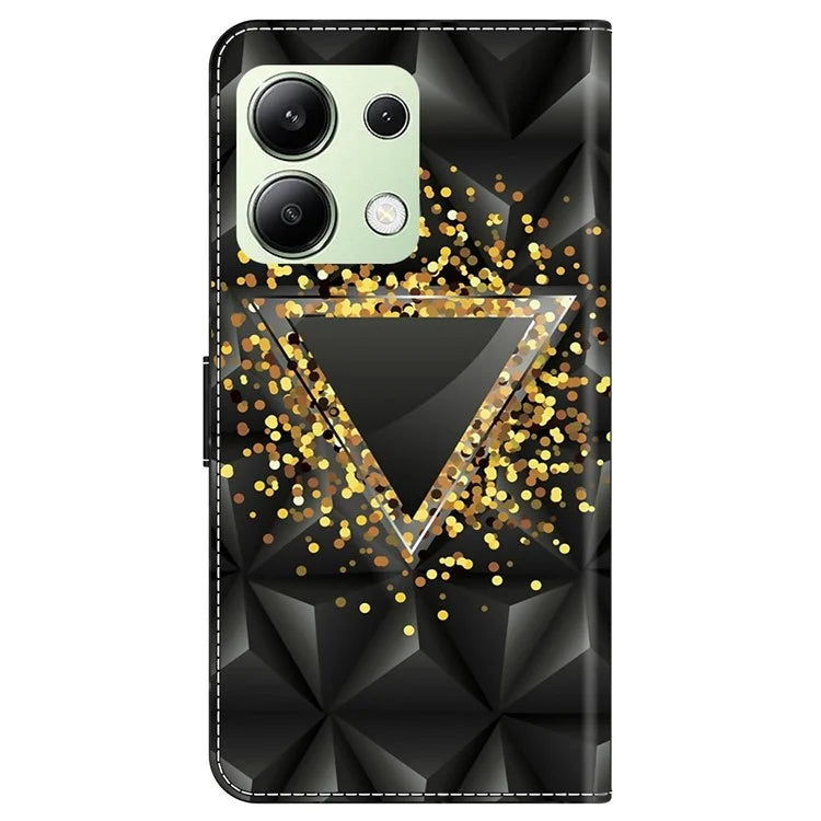 For Xiaomi Redmi Note 13 4G Leather Case Printed Pattern Wallet Stand Phone Cover