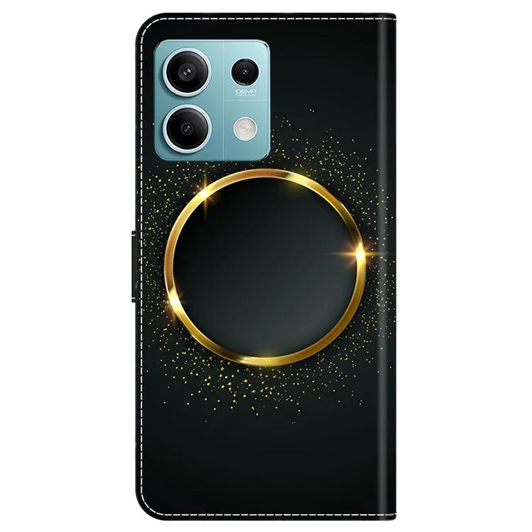 For Xiaomi Redmi Note 13 5G Case Pattern Design PU Leather Shockproof Flip Cover