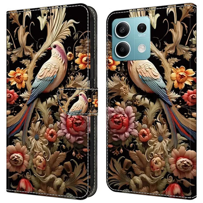 For Xiaomi Redmi Note 13 5G Case Pattern Design PU Leather Shockproof Flip Cover