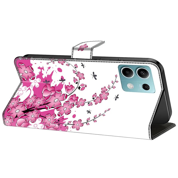 For Xiaomi Redmi Note 13 5G Case Pattern Design PU Leather Shockproof Flip Cover