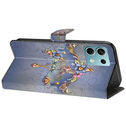 For Xiaomi Redmi Note 13 5G Case Pattern Design PU Leather Shockproof Flip Cover