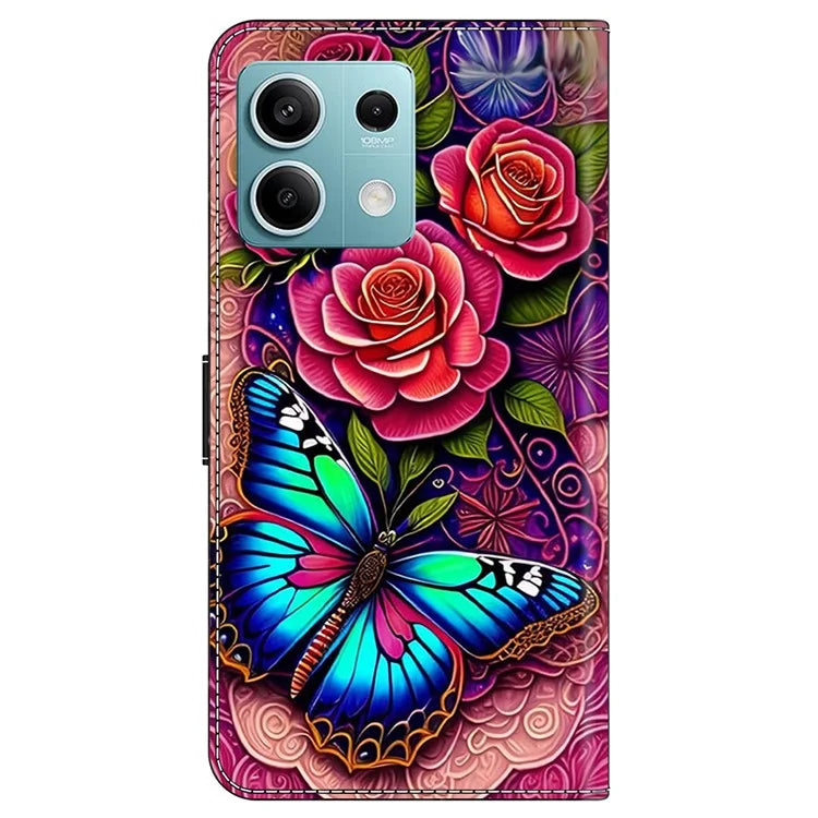 For Xiaomi Redmi Note 13 5G Case Pattern Design PU Leather Shockproof Flip Cover