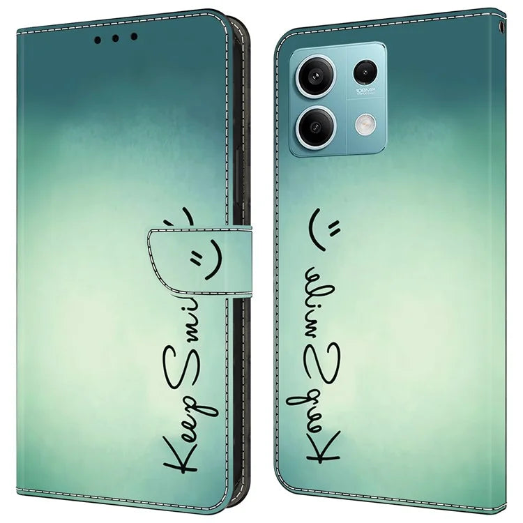 For Xiaomi Redmi Note 13 5G Case Pattern Design PU Leather Shockproof Flip Cover