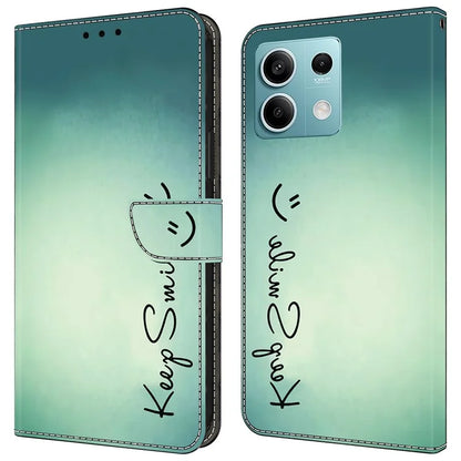 For Xiaomi Redmi Note 13 5G Case Pattern Design PU Leather Shockproof Flip Cover