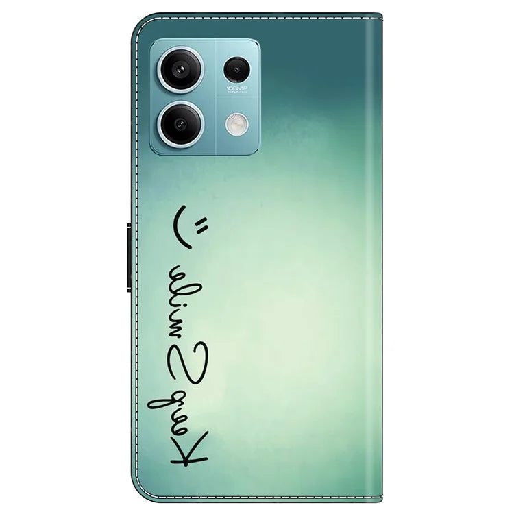 For Xiaomi Redmi Note 13 5G Case Pattern Design PU Leather Shockproof Flip Cover