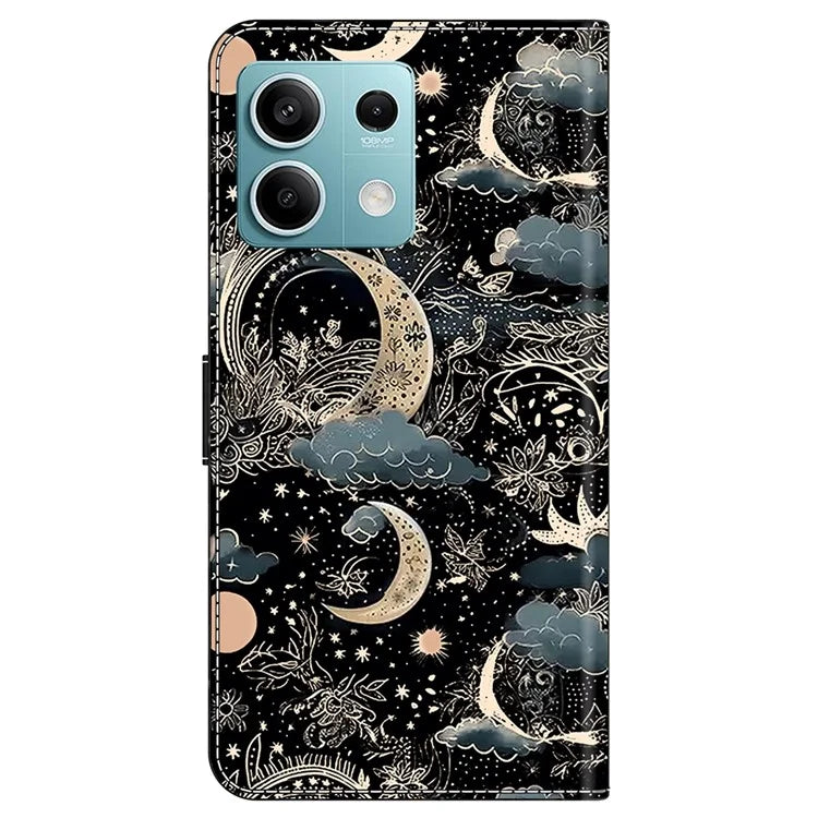 For Xiaomi Redmi Note 13 5G Case Pattern Design PU Leather Shockproof Flip Cover