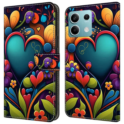 For Xiaomi Redmi Note 13 5G Case Pattern Design PU Leather Shockproof Flip Cover