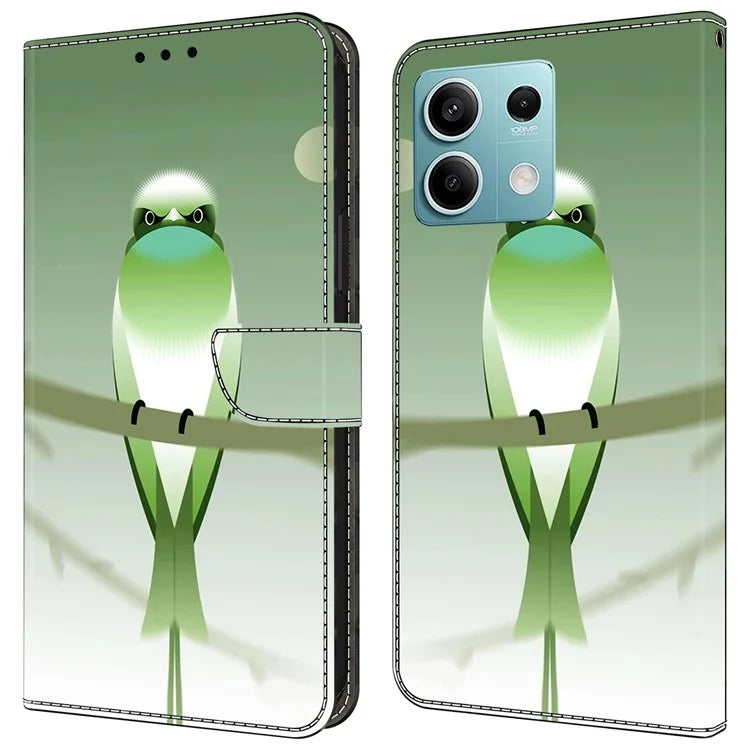 For Xiaomi Redmi Note 13 5G Case Pattern Design PU Leather Shockproof Flip Cover