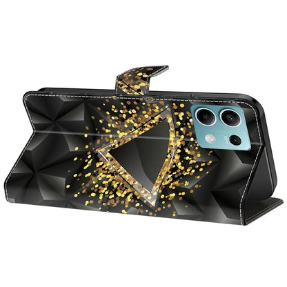 For Xiaomi Redmi Note 13 5G Case Pattern Design PU Leather Shockproof Flip Cover
