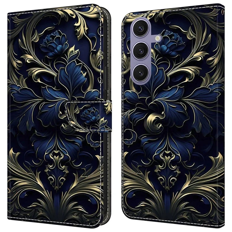 For Samsung Galaxy S24+ Case PU Leather Pattern Design Magnetic Folio Phone Cover