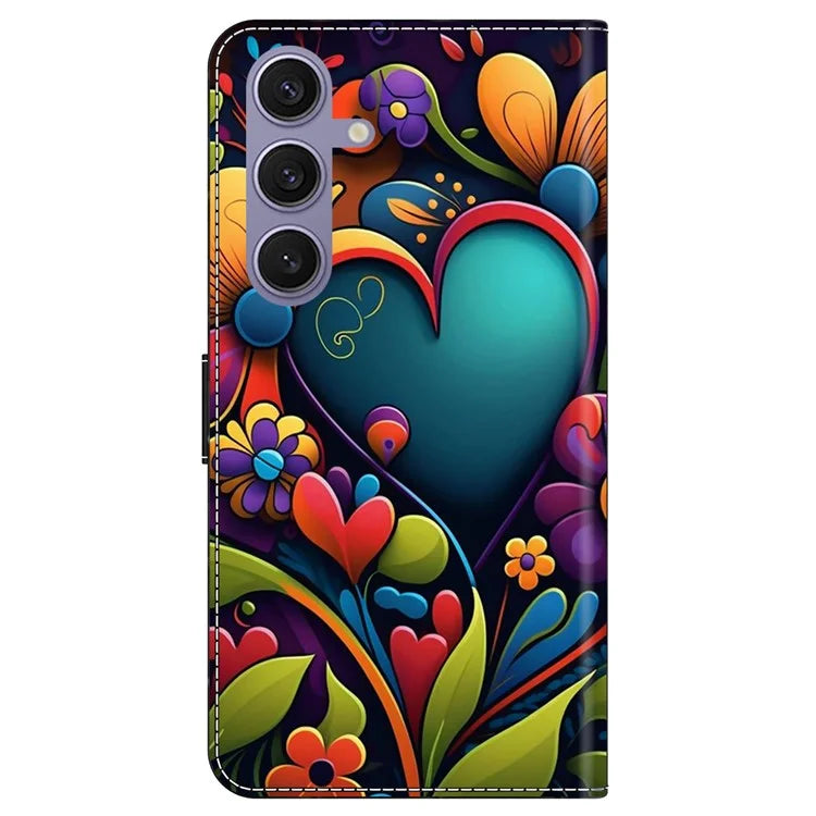 For Samsung Galaxy S24+ Case PU Leather Pattern Design Magnetic Folio Phone Cover