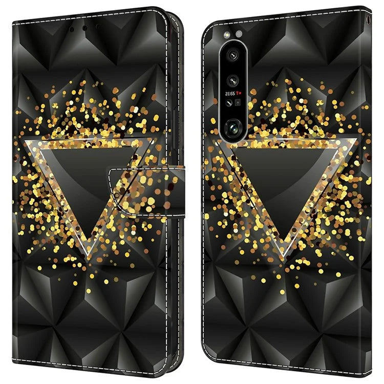 For Sony Xperia 1 IV 5G Cell Phone Case Pattern Design PU Leather Flip Stand Cover