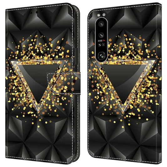 For Sony Xperia 1 IV 5G Cell Phone Case Pattern Design PU Leather Flip Stand Cover