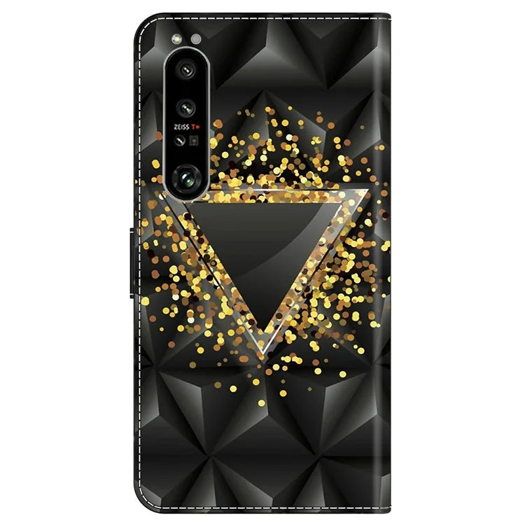 For Sony Xperia 1 IV 5G Cell Phone Case Pattern Design PU Leather Flip Stand Cover