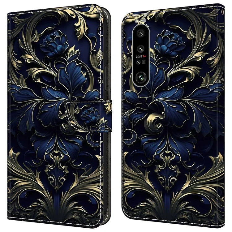 For Sony Xperia 1 IV 5G Cell Phone Case Pattern Design PU Leather Flip Stand Cover