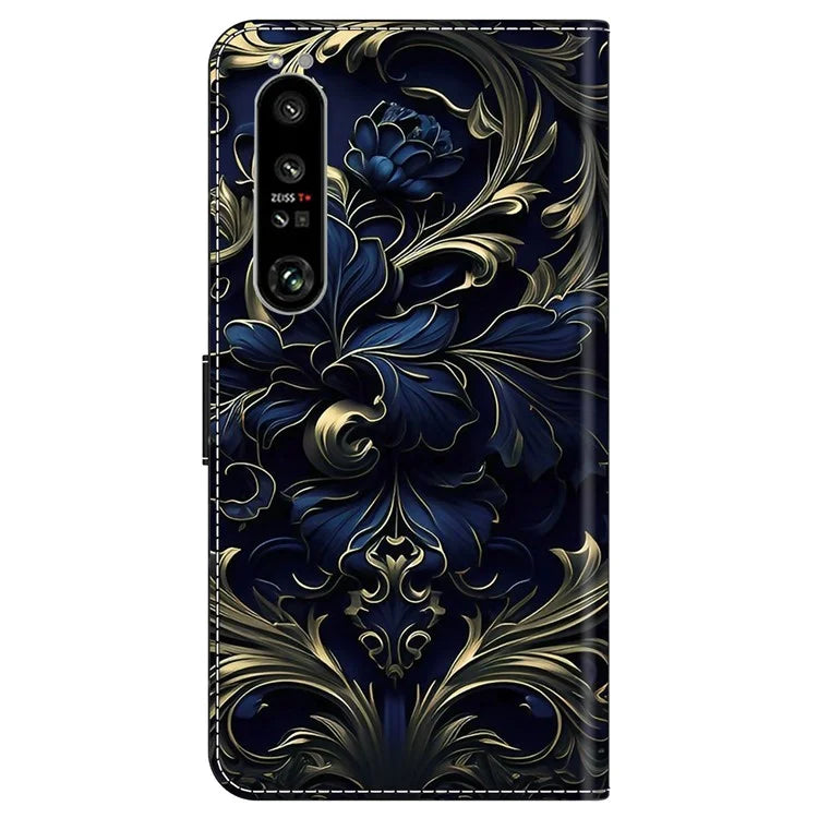 For Sony Xperia 1 IV 5G Cell Phone Case Pattern Design PU Leather Flip Stand Cover