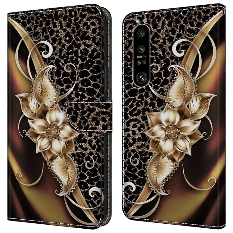 For Sony Xperia 1 IV 5G Cell Phone Case Pattern Design PU Leather Flip Stand Cover