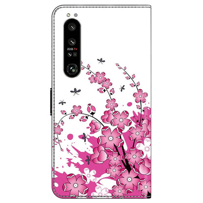 For Sony Xperia 1 IV 5G Cell Phone Case Pattern Design PU Leather Flip Stand Cover
