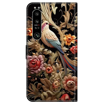 For Sony Xperia 1 IV 5G Cell Phone Case Pattern Design PU Leather Flip Stand Cover