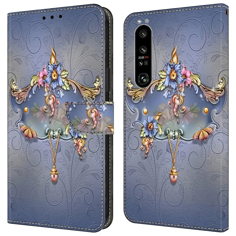 For Sony Xperia 1 IV 5G Cell Phone Case Pattern Design PU Leather Flip Stand Cover