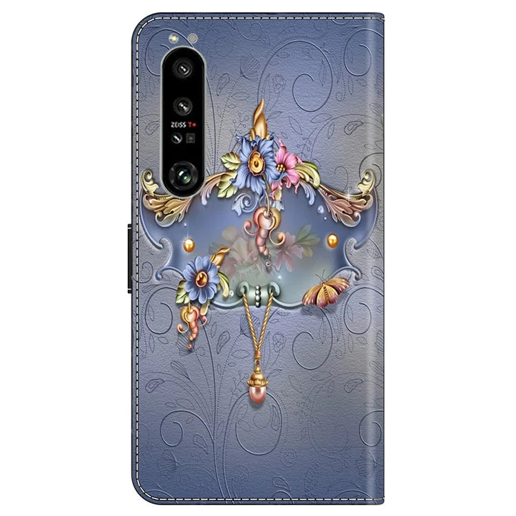 For Sony Xperia 1 IV 5G Cell Phone Case Pattern Design PU Leather Flip Stand Cover
