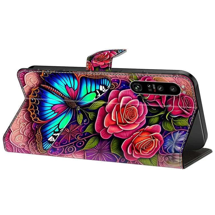For Sony Xperia 1 IV 5G Cell Phone Case Pattern Design PU Leather Flip Stand Cover