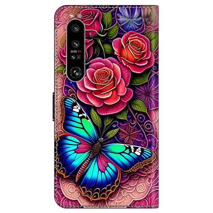 For Sony Xperia 1 IV 5G Cell Phone Case Pattern Design PU Leather Flip Stand Cover