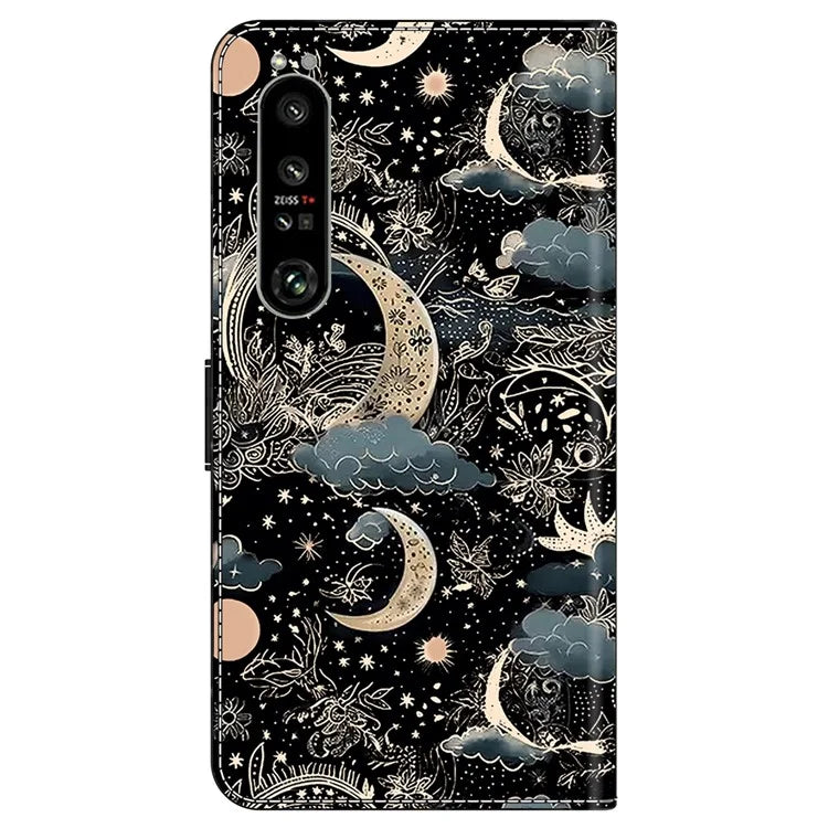 For Sony Xperia 1 IV 5G Cell Phone Case Pattern Design PU Leather Flip Stand Cover
