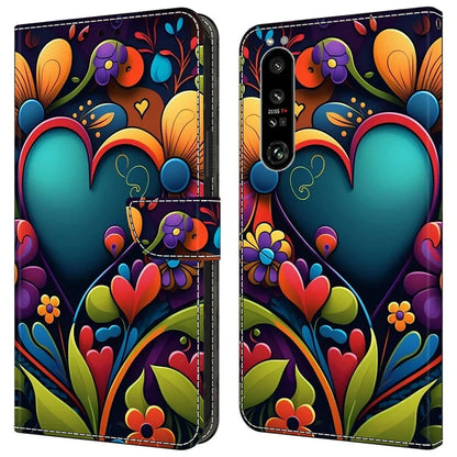 For Sony Xperia 1 IV 5G Cell Phone Case Pattern Design PU Leather Flip Stand Cover