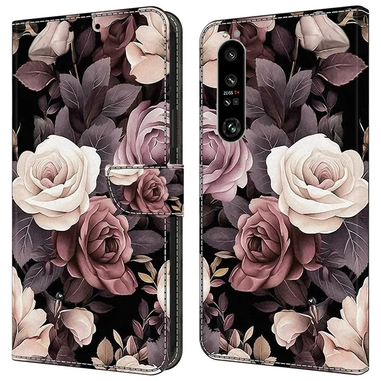 For Sony Xperia 1 IV 5G Cell Phone Case Pattern Design PU Leather Flip Stand Cover