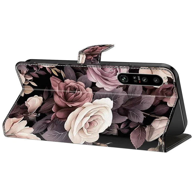 For Sony Xperia 1 IV 5G Cell Phone Case Pattern Design PU Leather Flip Stand Cover
