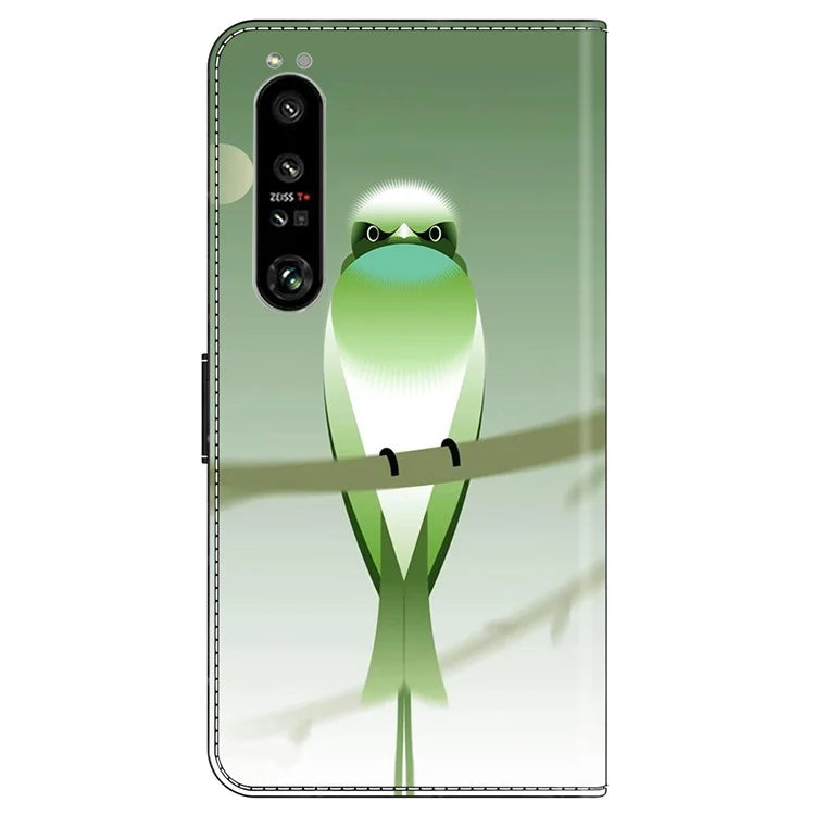 For Sony Xperia 1 IV 5G Cell Phone Case Pattern Design PU Leather Flip Stand Cover