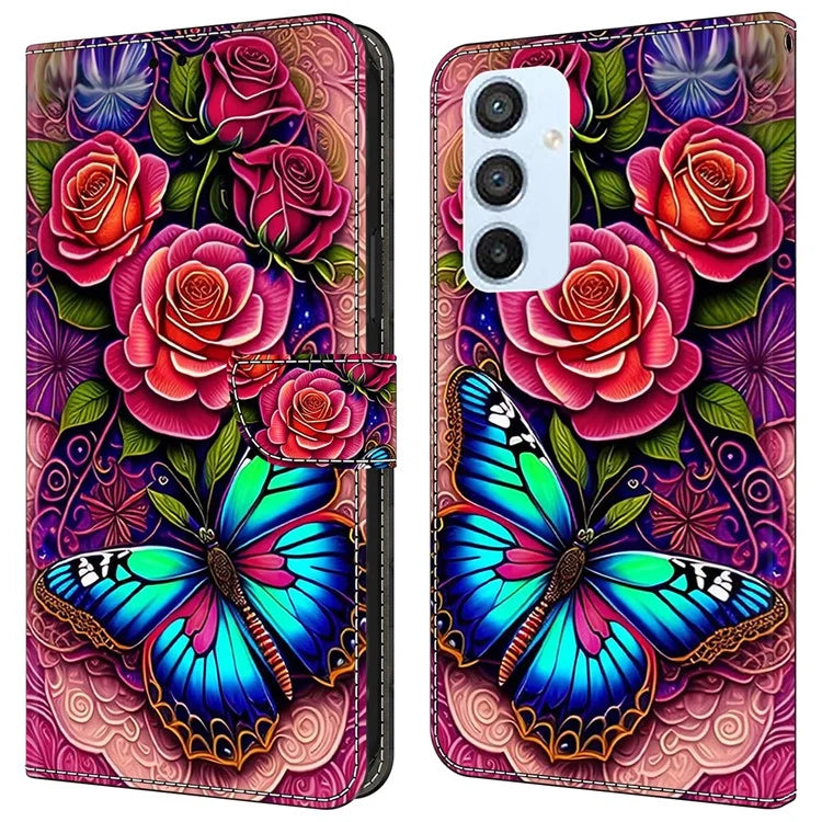 For Samsung Galaxy A54 5G Case PU Leather Stand Magnetic Clasp Pattern Printing Phone Cover