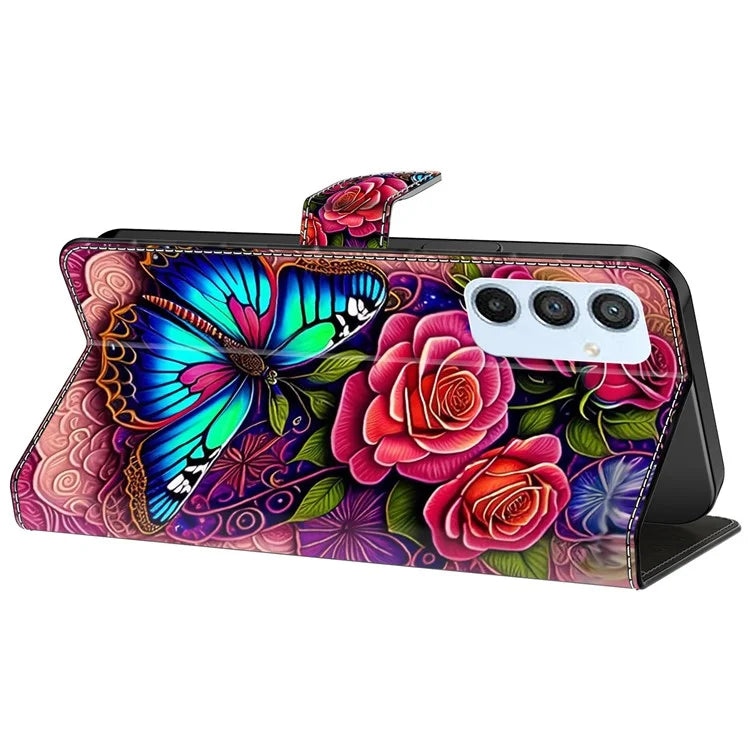 For Samsung Galaxy A54 5G Case PU Leather Stand Magnetic Clasp Pattern Printing Phone Cover