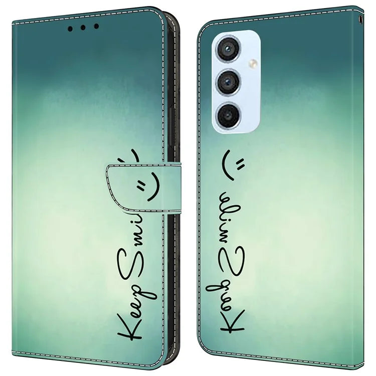 For Samsung Galaxy A54 5G Case PU Leather Stand Magnetic Clasp Pattern Printing Phone Cover