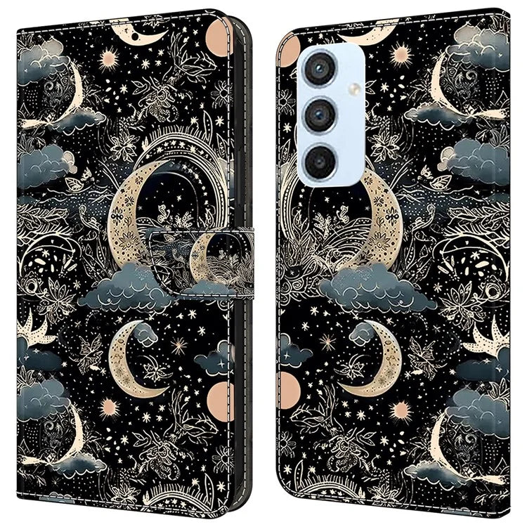 For Samsung Galaxy A54 5G Case PU Leather Stand Magnetic Clasp Pattern Printing Phone Cover