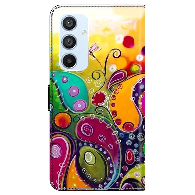 For Samsung Galaxy A54 5G Case PU Leather Stand Magnetic Clasp Pattern Printing Phone Cover