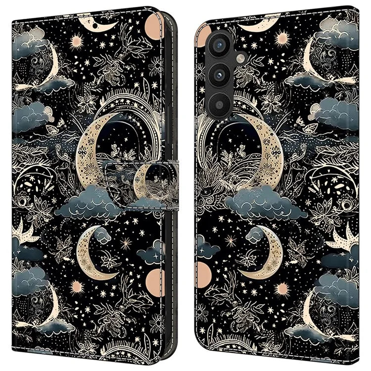 For Samsung Galaxy A55 5G Phone Case Wholesale Pattern Printing PU Leather Cover with Wallet
