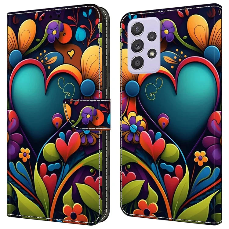For Samsung Galaxy A52 4G / 5G / A52s 5G Case Pattern Printing Flip Folio Leather Phone Cover