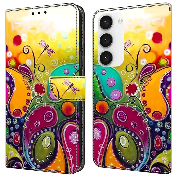 For Samsung Galaxy S23 Wallet Phone Case Pattern Printing Leather Cover Mobile Accessories Wholesale