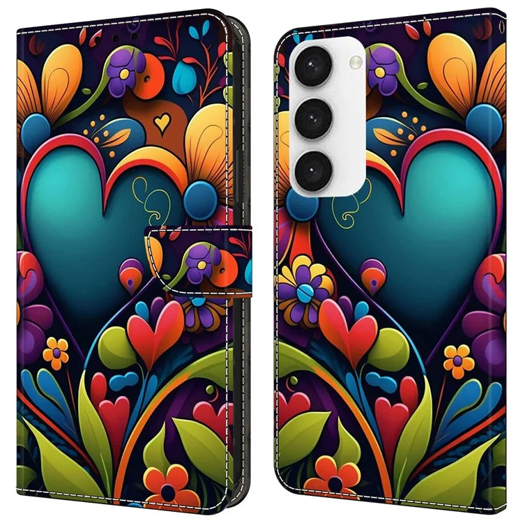 For Samsung Galaxy S23 Wallet Phone Case Pattern Printing Leather Cover Mobile Accessories Wholesale
