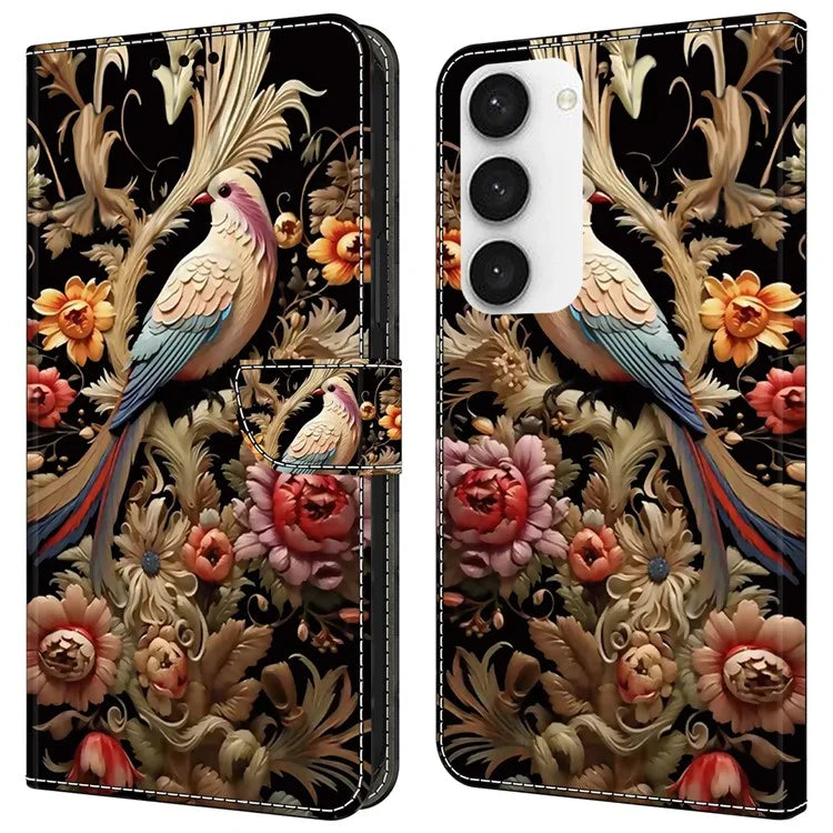 For Samsung Galaxy S23 Wallet Phone Case Pattern Printing Leather Cover Mobile Accessories Wholesale