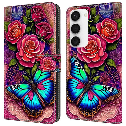 For Samsung Galaxy S23 Wallet Phone Case Pattern Printing Leather Cover Mobile Accessories Wholesale
