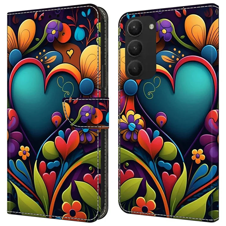 For Samsung Galaxy S23+ Case PU Leather Wallet Flip Cover with Standing Function
