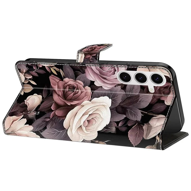 For Samsung Galaxy S24 Magnetic Case Pattern Print Wallet Phone Cover