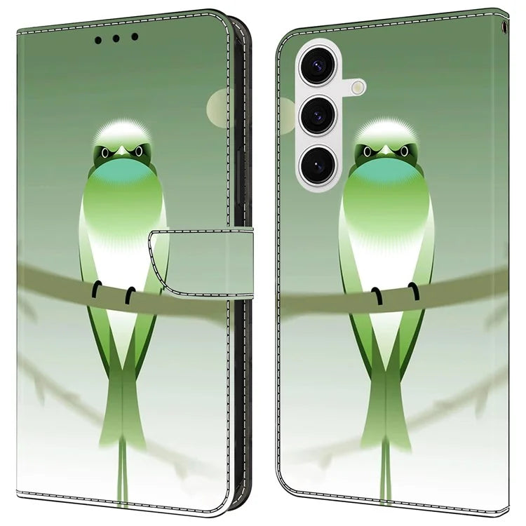 For Samsung Galaxy S24 Magnetic Case Pattern Print Wallet Phone Cover
