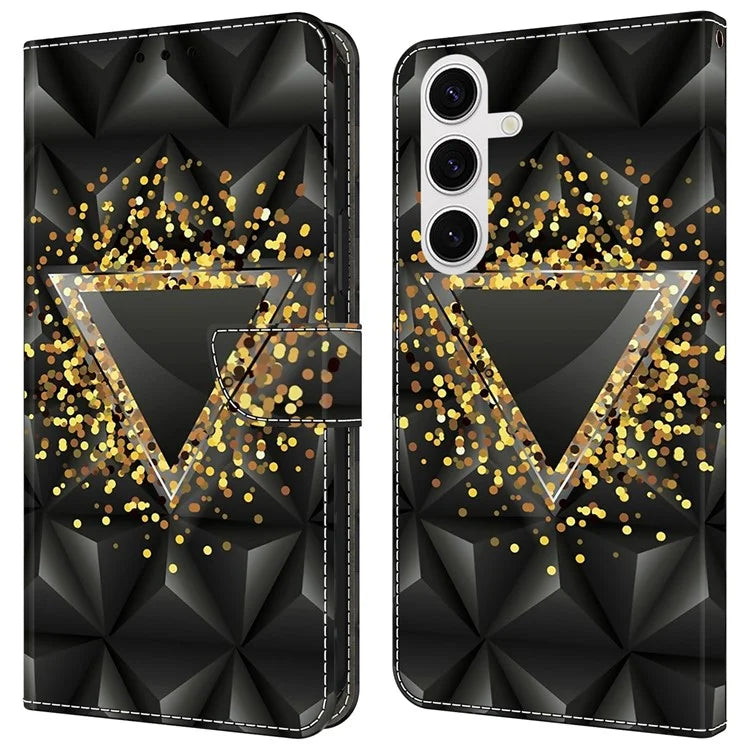 For Samsung Galaxy S24 Magnetic Case Pattern Print Wallet Phone Cover