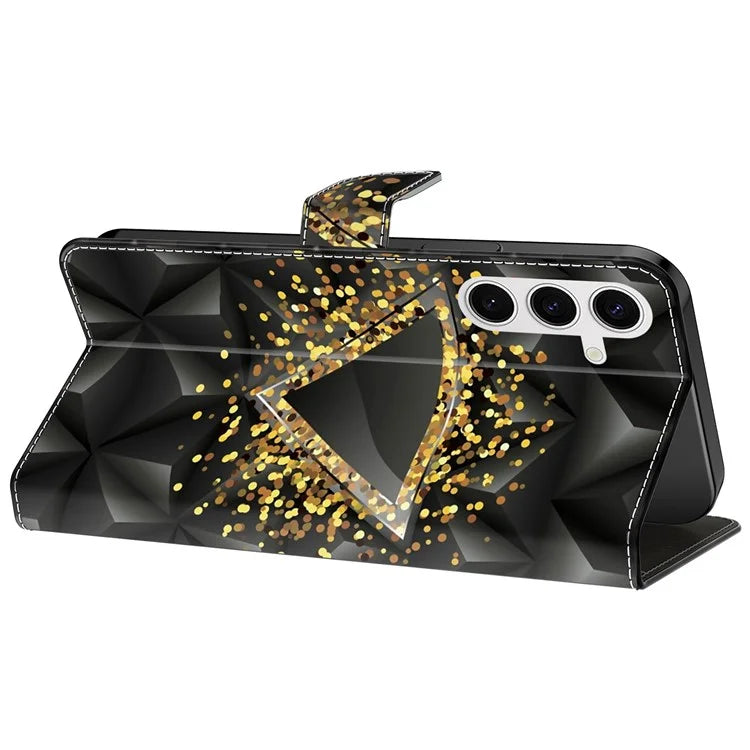 For Samsung Galaxy S24 Magnetic Case Pattern Print Wallet Phone Cover